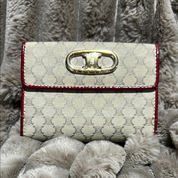 Celine Tan and Red Wallets with Monogram Pattern - Picture 1 of 11